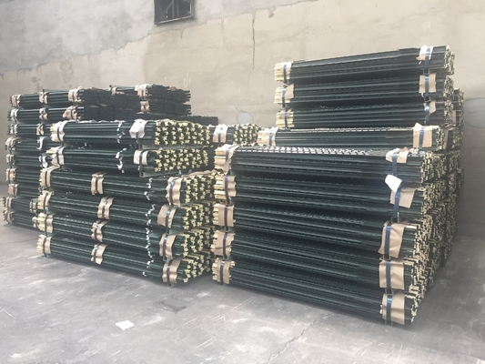 7 فوت سبز فولاد نرده T پست پودر پوشش 0.83 پوند در هر فوت