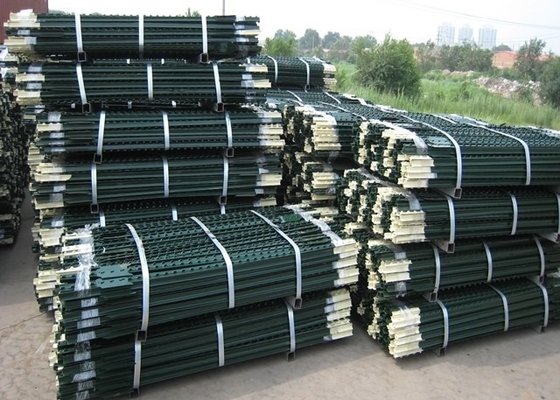 7 فوت سبز فولاد نرده T پست پودر پوشش 0.83 پوند در هر فوت