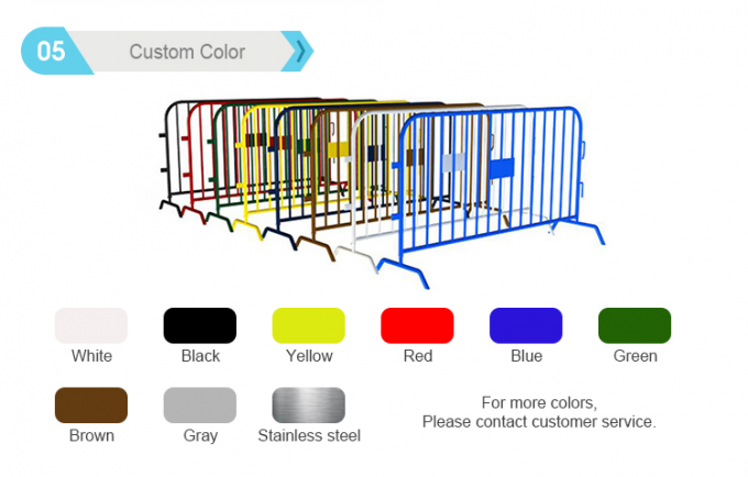 سفارشی 1.1 * 2.2m حصار موقت آسان جمع آوری قابل حمل فلز فولاد سد / ترافیک جاده ای 3