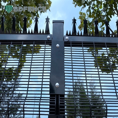 358 سیم میش Clearview فلز فولاد بیرونی Clear Security Fence Panels Clear View