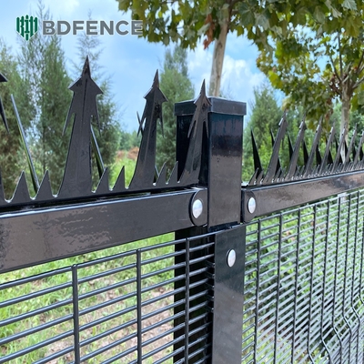 358 سیم میش Clearview فلز فولاد بیرونی Clear Security Fence Panels Clear View