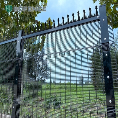 358 سیم میش Clearview فلز فولاد بیرونی Clear Security Fence Panels Clear View