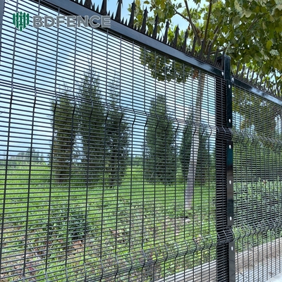 358 سیم میش Clearview فلز فولاد بیرونی Clear Security Fence Panels Clear View
