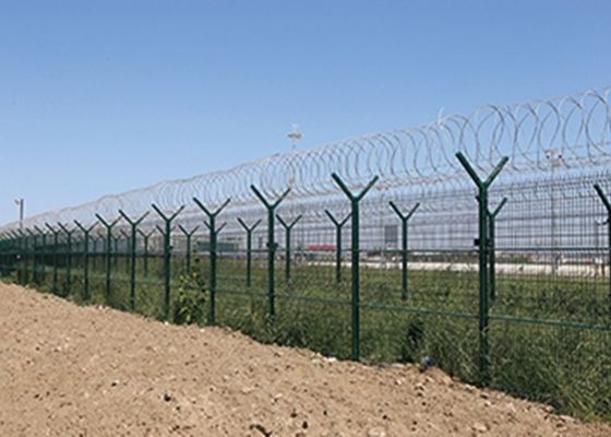 6ft X 9ft Y Post Airport Security Fencing فولاد ضد زنگ