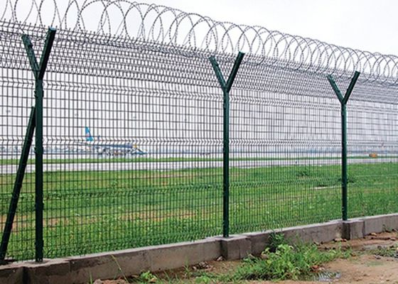 6ft X 9ft Y Post Airport Security Fencing فولاد ضد زنگ