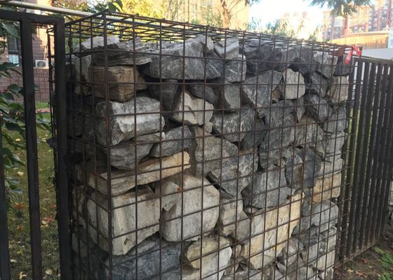 سیم میش 2mm Gabion سیستم حصار گالوانیزه Pvc پوشانده سنگ پر جوش