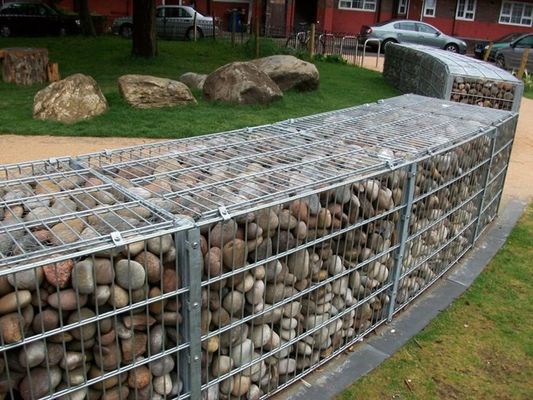 سیم میش 2mm Gabion سیستم حصار گالوانیزه Pvc پوشانده سنگ پر جوش